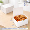 กล่องไก่ทอด กล่องใส่ข้าวเหนียวหมูทอด สีขาว (Size L)