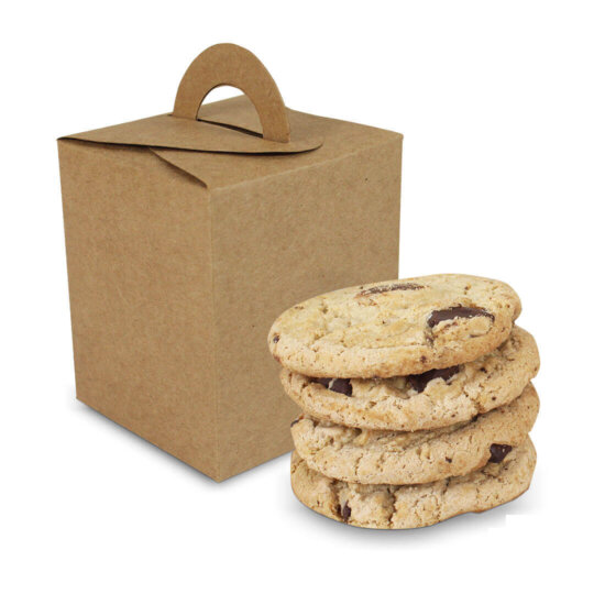 กล่องกระดาษคราฟท์ ทรงสี่เหลี่ยมจัตุรัสหูหิ้ว