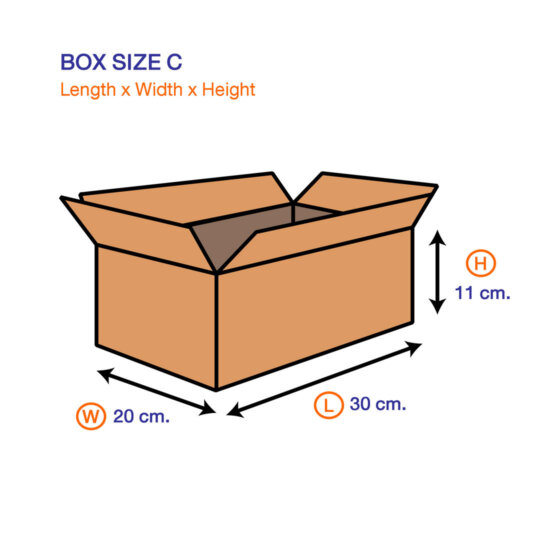 กล่องไปรษณีย์ C ขนาด 30 x 20 x 11 ซม. kt
