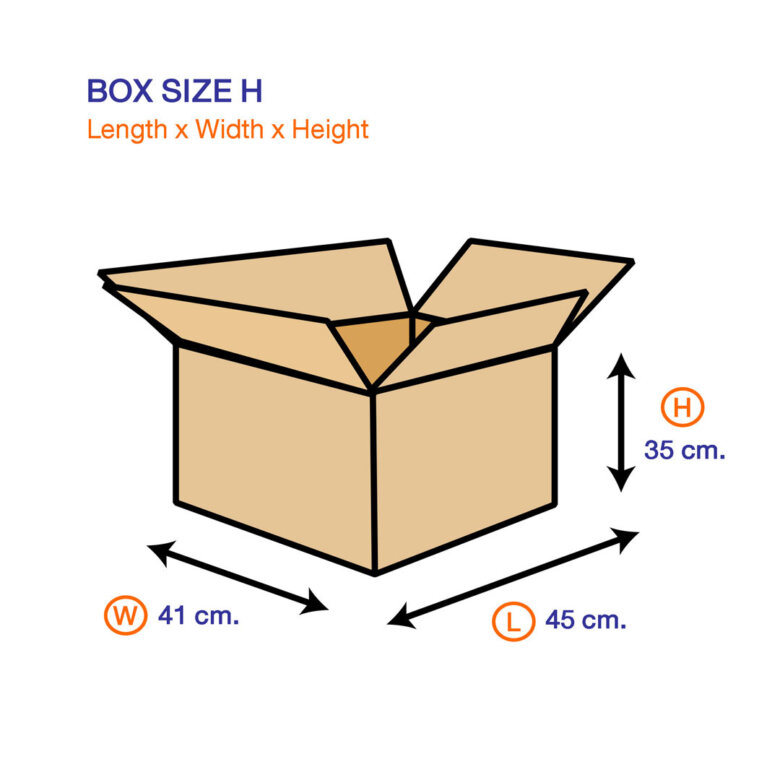 กล่องเบอร์ H 45x41x35 cm (ยxกxส)