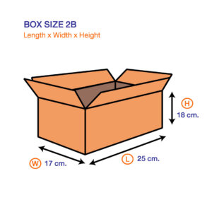 กล่องไปรษณีย์ 2B ขนาด 25 x 17 x 18 ซม.