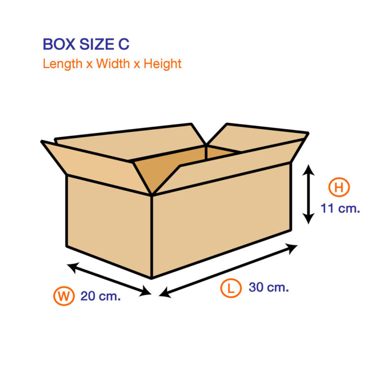 กล่องไปรษณีย์ C ขนาด 30 x 20 x 11 ซม.