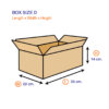 กล่องไปรษณีย์ D ขนาด 35 x 22 x 14 ซม.