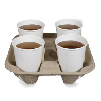 ถาดกระดาษใส่แก้ว 4 ช่อง