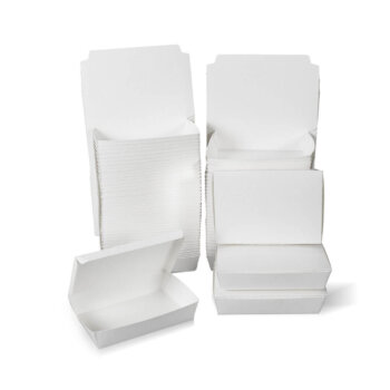 กล่องกระดาษใส่อาหาร สีขาว ไซส์ S