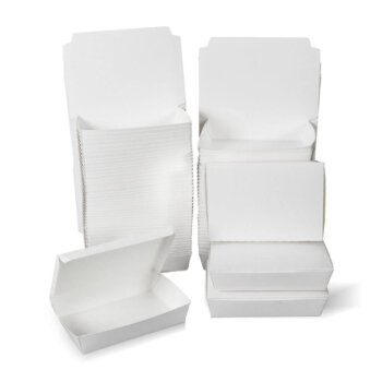 กล่องกระดาษใส่อาหาร สีขาว ไซส์ M