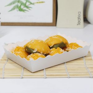 ถาดกระดาษขอบหยักสีขาว ไซส์ L