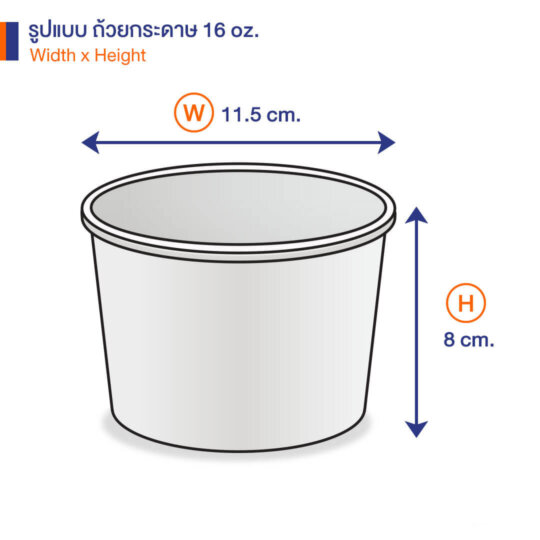 ถ้วยกระดาษขนาด 16 ออนซ์
