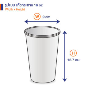 แก้วกระดาษ +ฝาปิด สีขาว 16 ออนซ์
