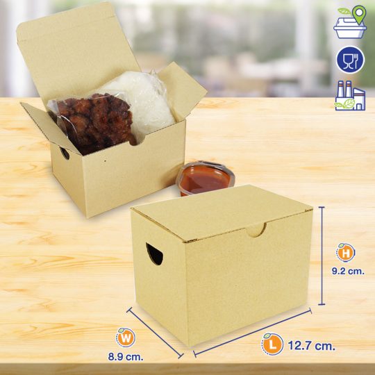 กล่องไก่ทอด-กล่องหมูทอด-Size-S-ขนาด-12.7×8.9×9