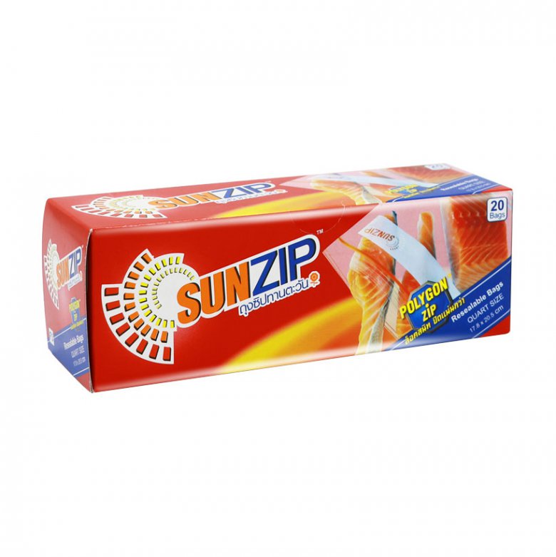 บรรจุภัณฑ์พลาสติก ถุงซิปล็อคใส่อาหาร 20 ถุง/แพ็ค