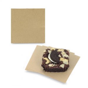 กระดาษรองซาลาเปา กระดาษรองอาหาร สีน้ำตาลธรรมชาติ 4x4 นิ้ว