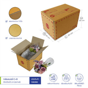 กล่องเบอร์ C+9 30x20x20 cm (ยxกxส) สีน้ำตาลทอง(KA) กล่องเบอร์ C+9 30x20x20 cm (ยxกxส) สีน้ำตาลทอง(KA)