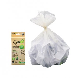 บรรจุภัณฑ์พลาสติก ถุงขยะม้วน สลายตัวได้ 20 ชิ้น/แพ็ค