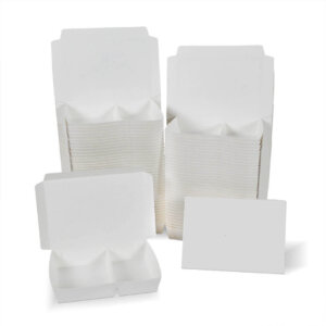 กล่องกระดาษใส่อาหาร 2 ช่อง สีขาว