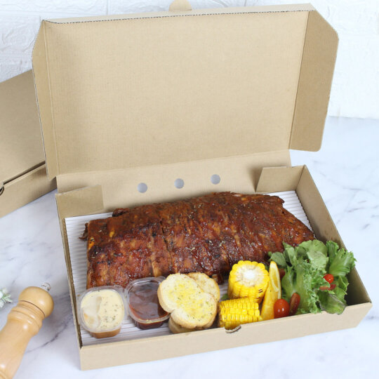 กล่องกระดาษใส่อาหารขนาดใหญ่-ทะเล ขนาด 35x23x6 ซม.