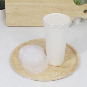 ฝาขาวขุ่น ปิดแก้วกระดาษ 16 และ 22 ออนซ์