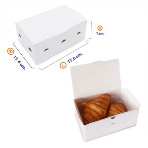 กล่องไก่ทอด กล่องใส่ขนม สีขาว (Size S+)