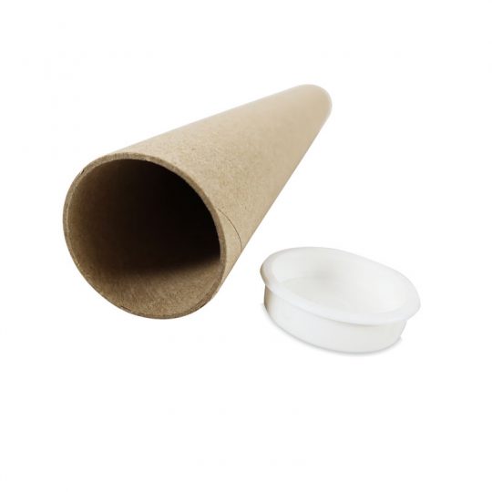 แกนกระดาษ กระบอกโปสเตอร์พร้อมฝาปิดสีขาว