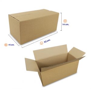 กล่องกระดาษลูกฟูก 3 ชั้น เบอร์ HT3 32x16x14 cm