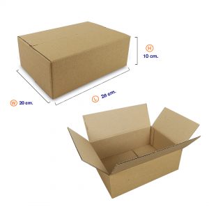 กล่องกระดาษลูกฟูก 3 ชั้น เบอร์ HT4 28x20x10 cm