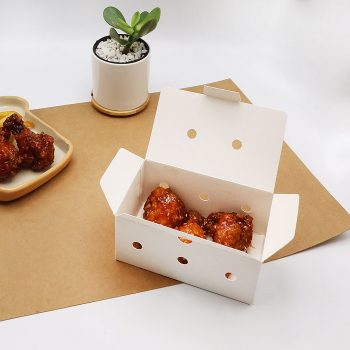 บรรจุภัณฑ์ใส่อาหาร กล่องไก่ทอดบอนชอน สีขาว (Size-XS) dimension