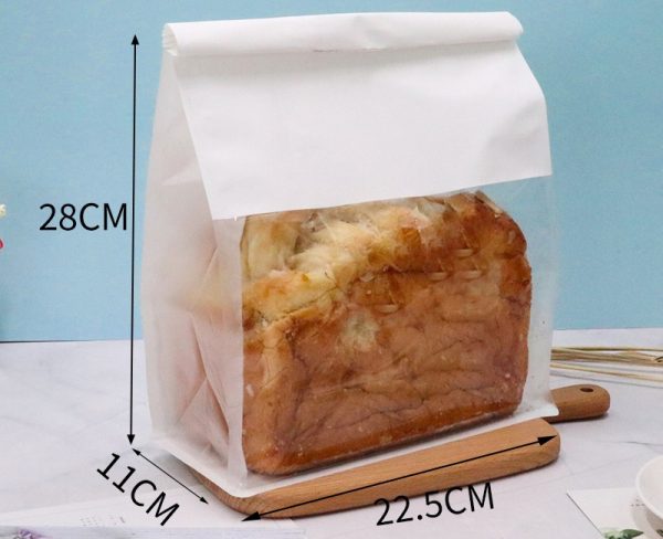 ถุงขนมปังสีขาว มีหน้าต่าง ลวดรัด ขนาด 22×11.1×28 cm.(ยxกxส) (3)