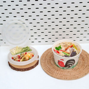 ถ้วยลายไก่ 28 ออนซ์ฝา(PP) 2 ชั้น 2 ช่อง