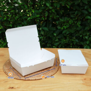 กล่องใส่ขนม กล่องอาหาร สีขาว 900 ml (Size S)