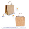 ถุงกระดาษคราฟท์ (Size M) หูหิ้วเกลียว 24x22x26 cm ใส่กล่องเค้ก 1 ปอนด์