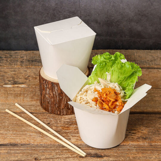 ถ้วยหมี่ไก่ฉีก ถ้วยฝาเกี่ยวก้นกลม ขนาด 16 oz.