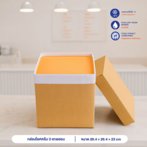กล่องไอศกรีมขนาด 3 แกลลอน ไซส์ L (ขายพร้อมฝา)