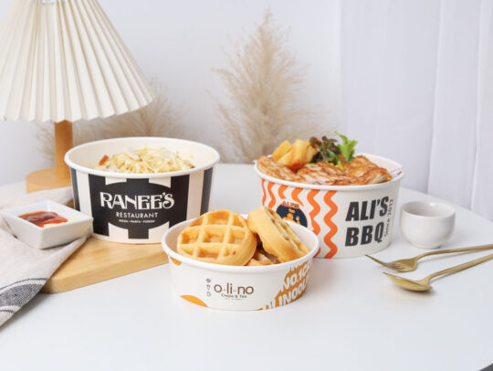 รับผลิตชามกระดาษพิมพ์โลโก้