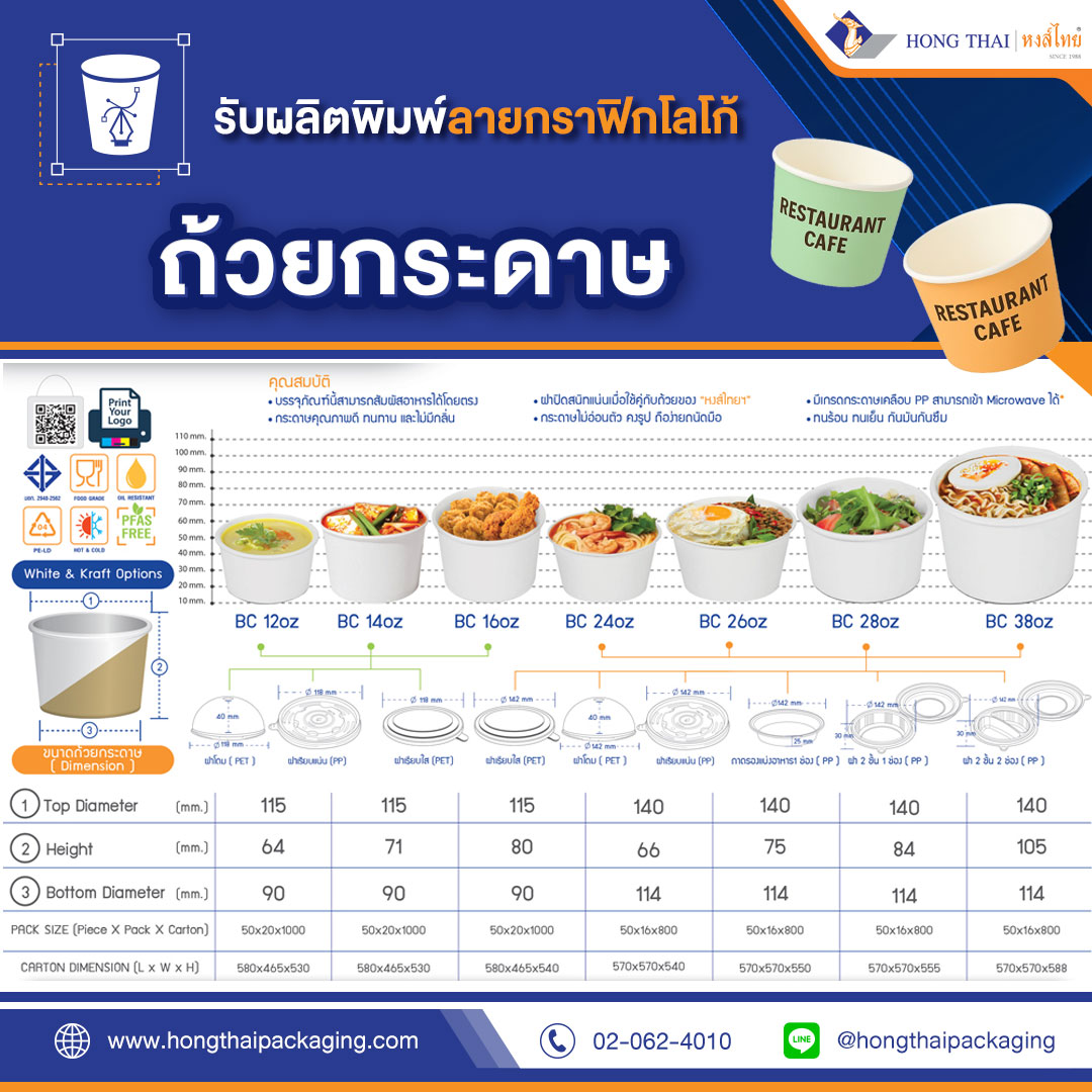 รับผลิตถ้วยกระดาษพิมพ์โลโก้